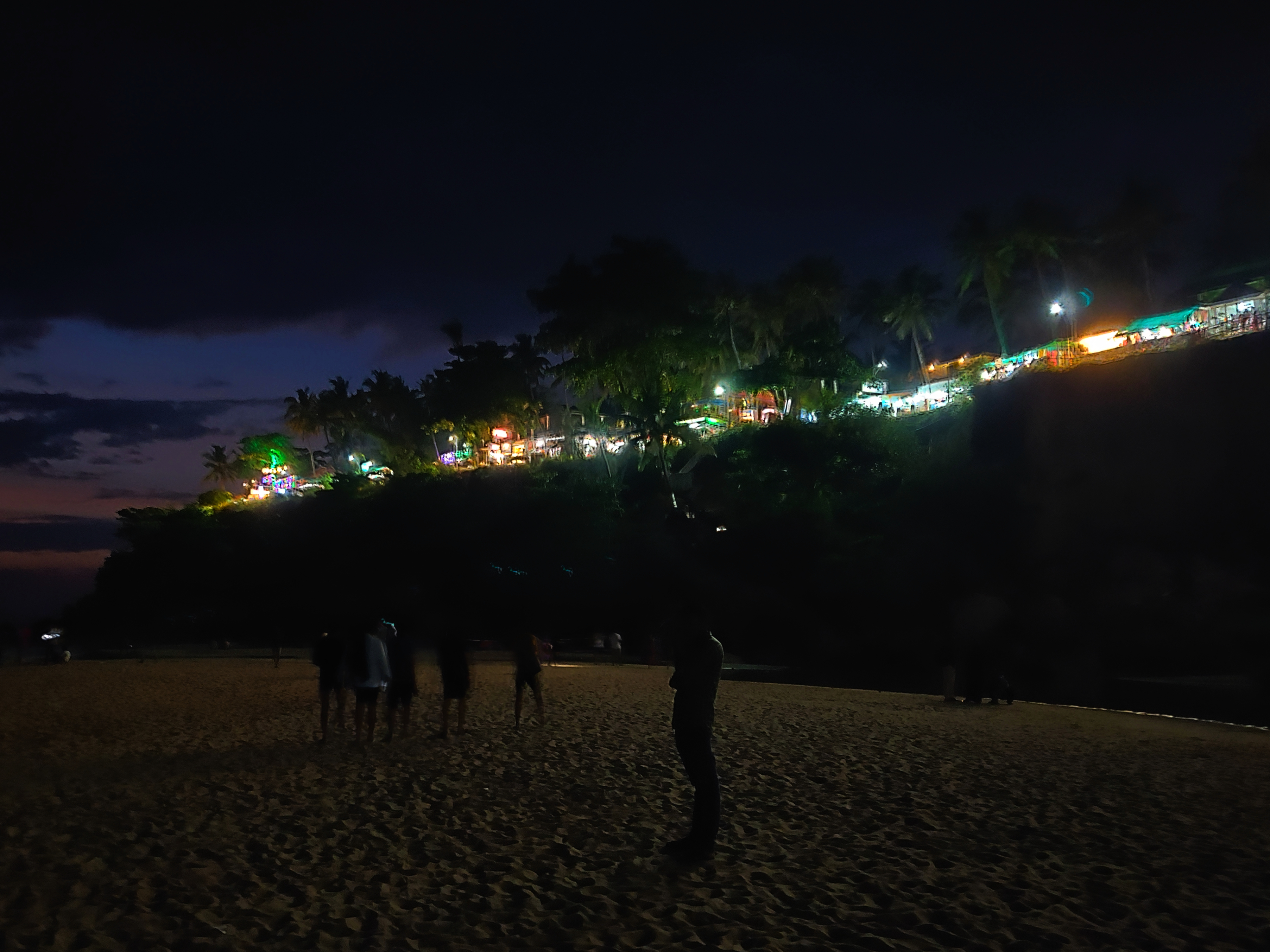 North Cliff at night in Varkala